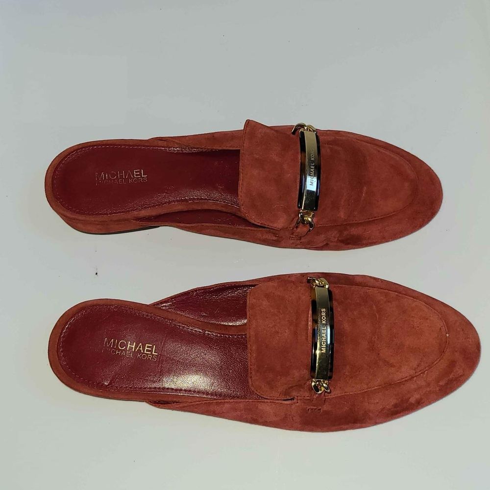 Michael Kors MK Designer Red Loafers Slip On Slide In Flats Size 7.5 - Picture 3 of 9